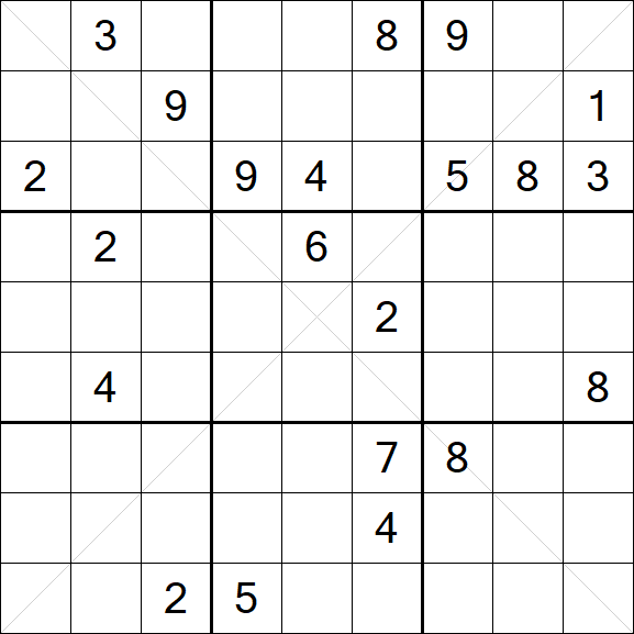 Sudoku X - Difficile