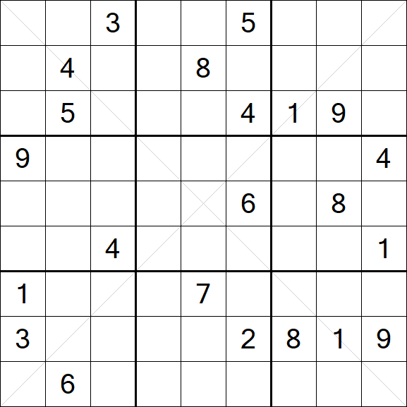 Sudoku X - Difficile