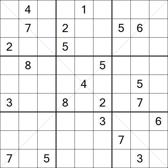 Sudoku X - Difficile