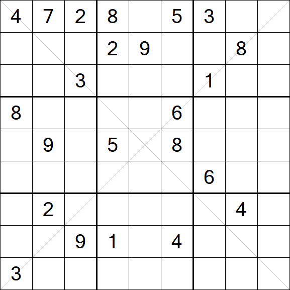 Sudoku X - Difficile