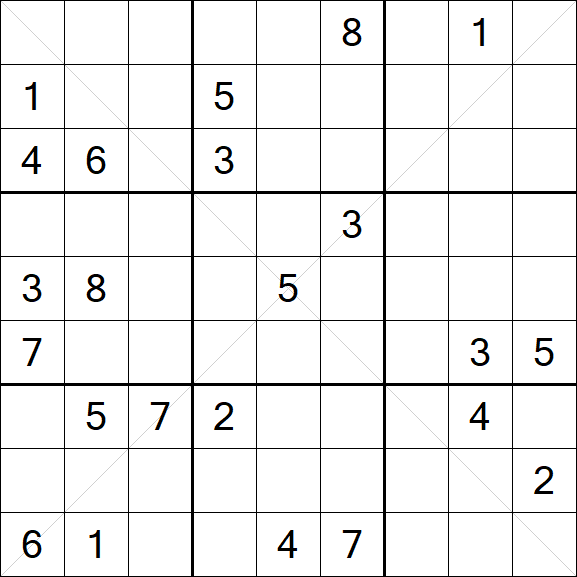 Sudoku X - Difficile