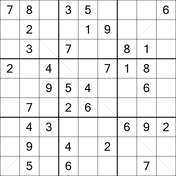 Sudoku X - Medio