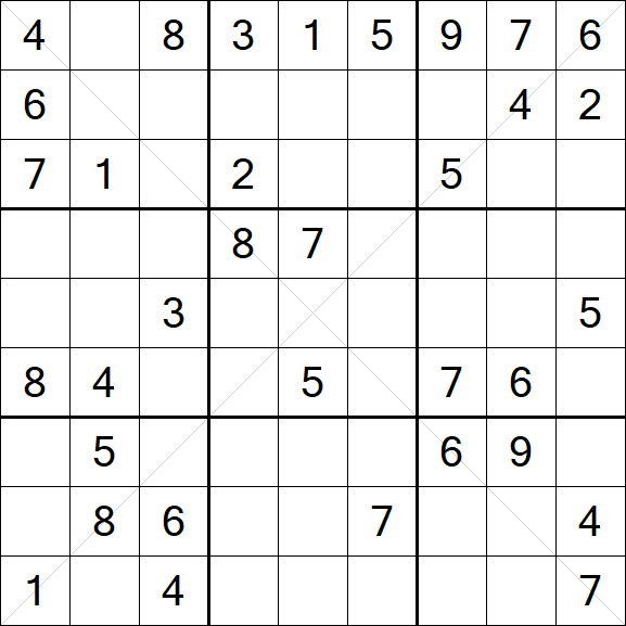 Sudoku X - Medio