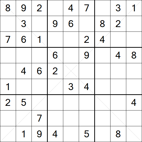 Sudoku X - Moyen
