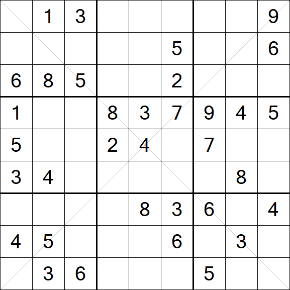 Sudoku X - Mittel