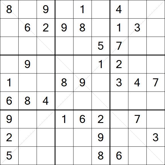 Sudoku X - Mittel