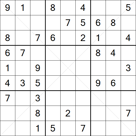 Sudoku X - Mittel