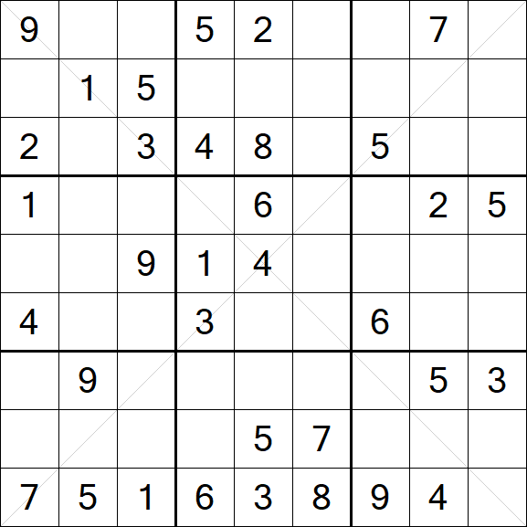 Sudoku X - Mittel