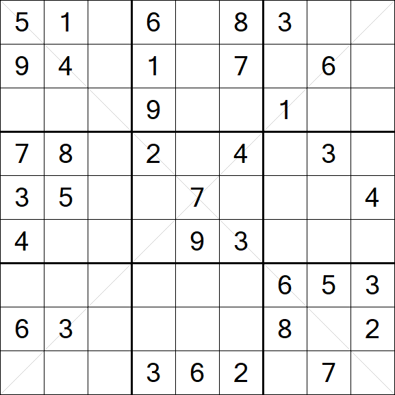 Sudoku X - Mittel