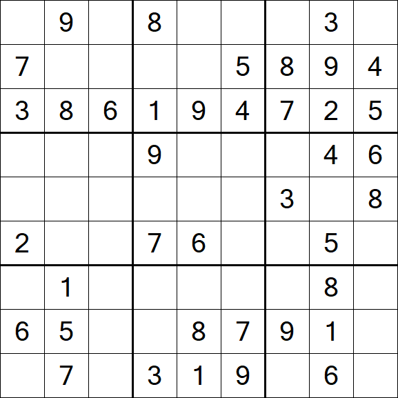 Sudoku - Moyen