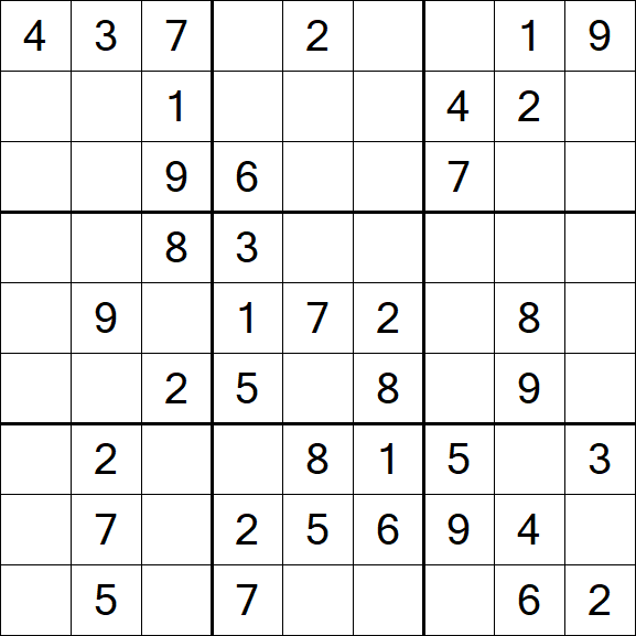 Sudoku - Moyen