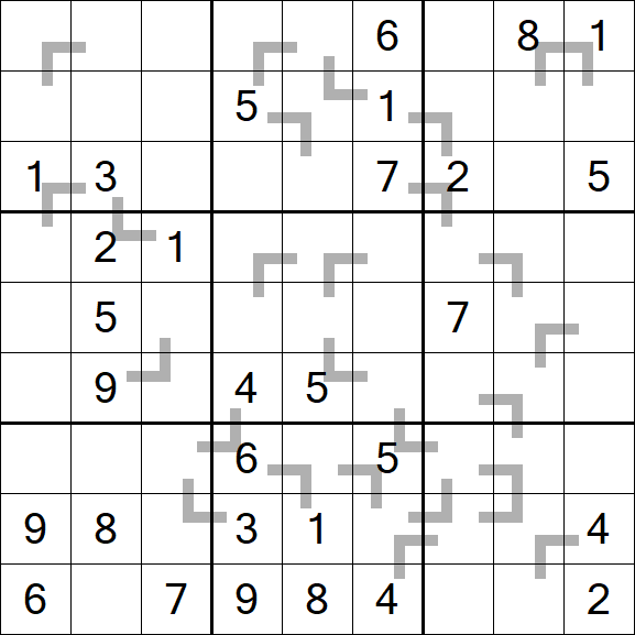 Solve Sudoku on the basis of the given irregular regions