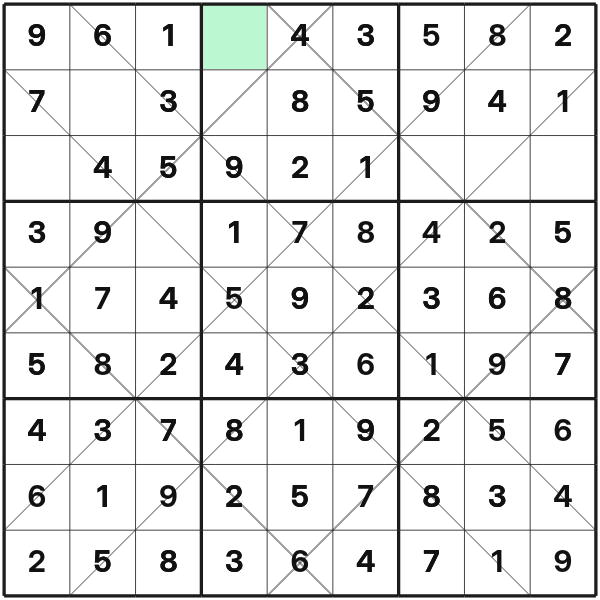 Argyle Sudoku eine fast vollständige zeile schließen