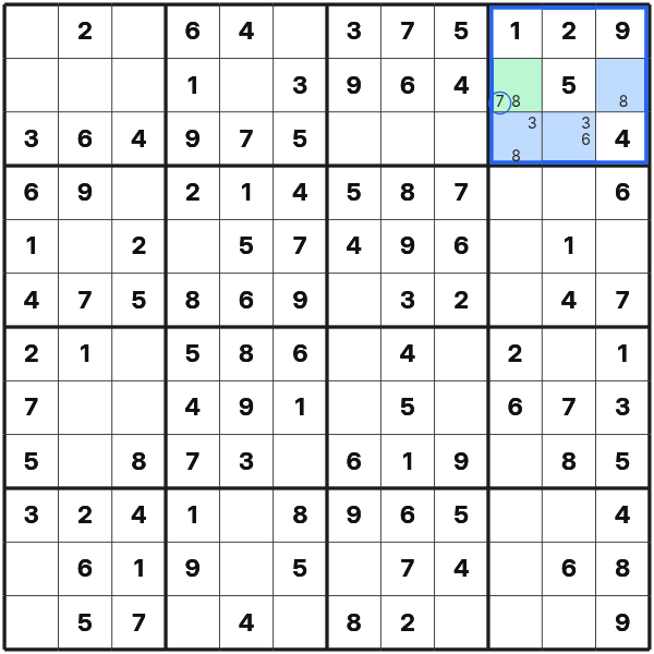 Hidden single in Butterfly Sudoku