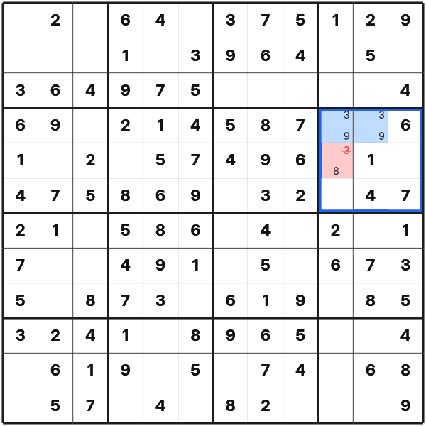 Naked pair in Butterfly Sudoku