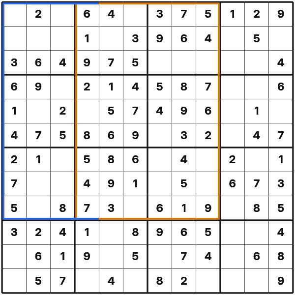Butterfly Sudoku component grid and shared area