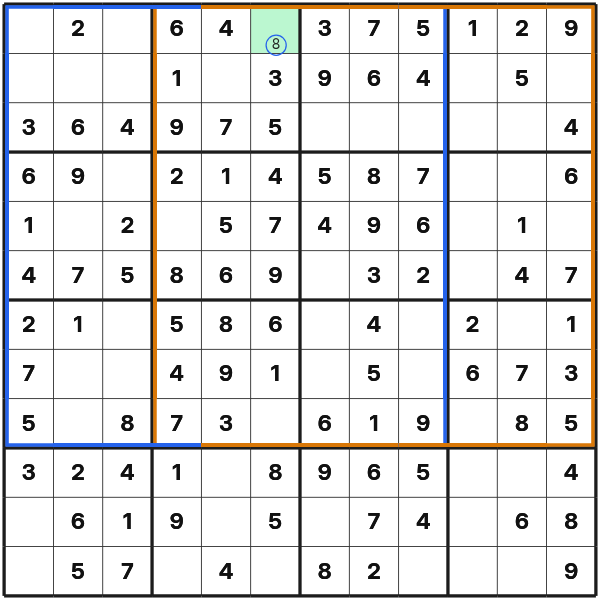 Solving a shared cell in Butterfly Sudoku