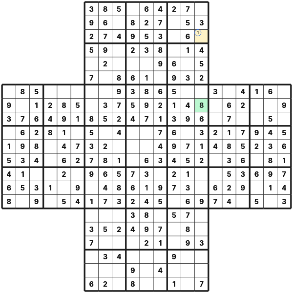 Following an overlap consequence in Cross Sudoku