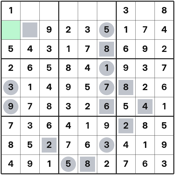 Even-Odd Sudoku eine fast vollständige spalte schließen