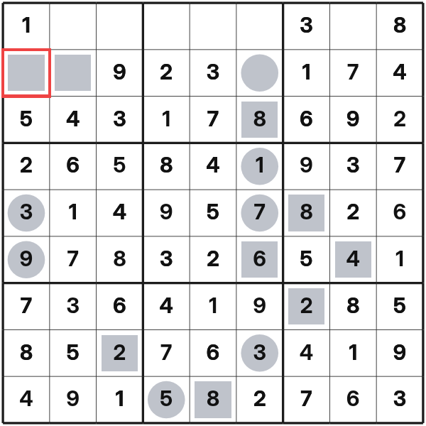 Quadrat in Even-Odd Sudoku