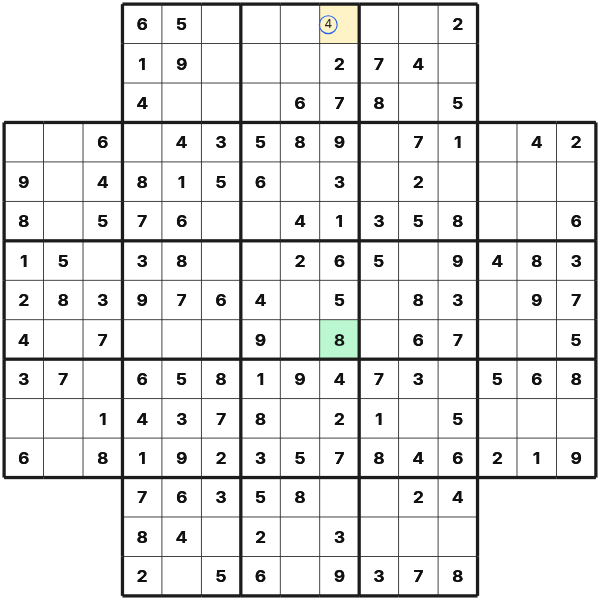 Following an overlap consequence in Flower Sudoku