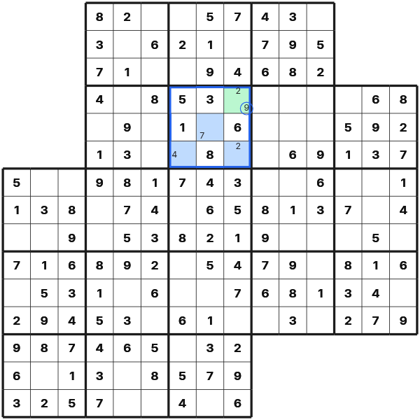 Hidden single in Gattai-3