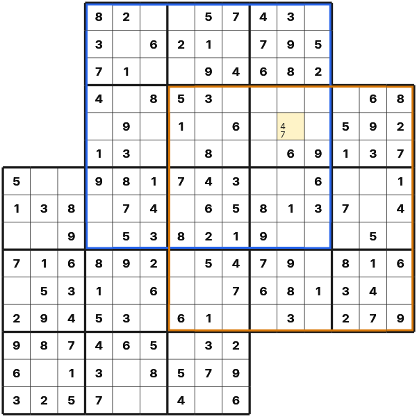 Intersecting candidates in a shared Gattai-3 cell