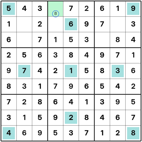 Combined single in Girandola Sudoku
