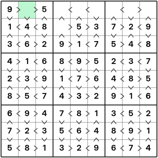 Greater Than Sudoku das maßgebliche gebiet vollständig lesen