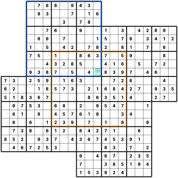 Solving a shared cell in Kazaguruma