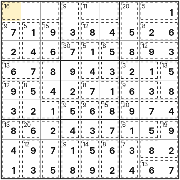 Rule of forty-five in Killer Sudoku
