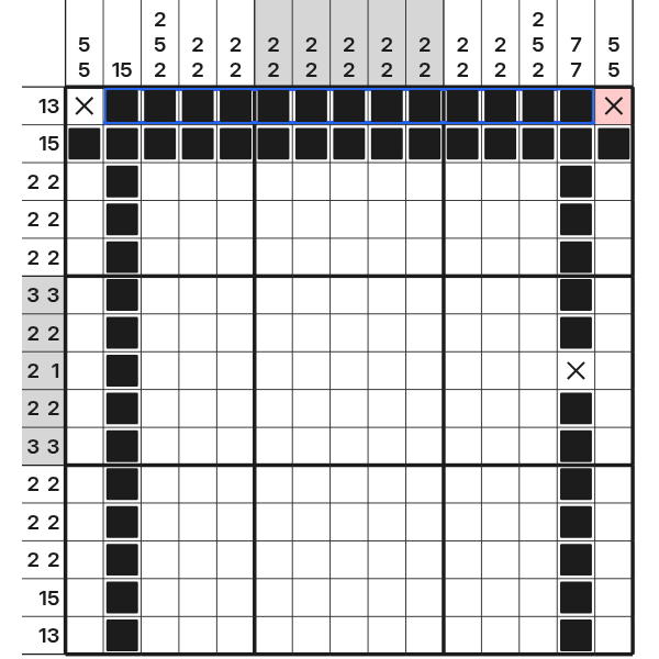 A completed block forces the following cell empty