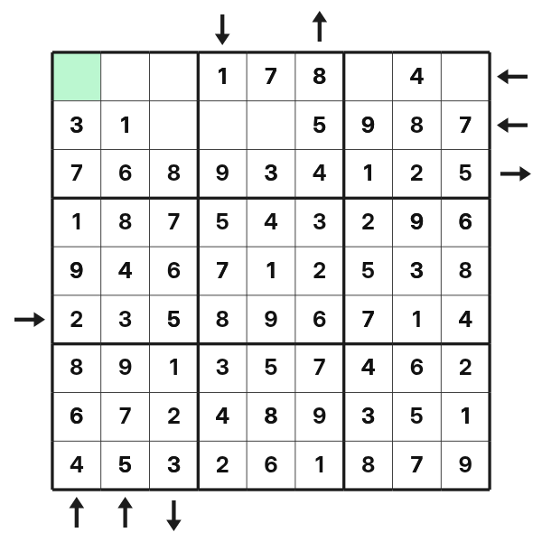 Rossini Sudoku eine fast vollständige spalte schließen