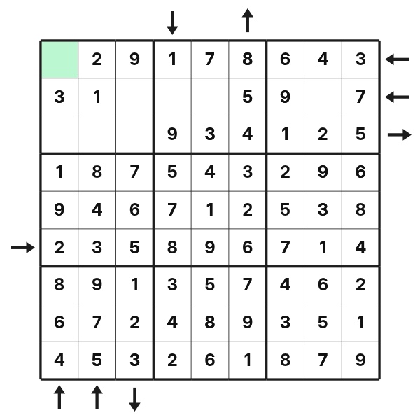 Rossini Sudoku eine fast vollständige zeile schließen