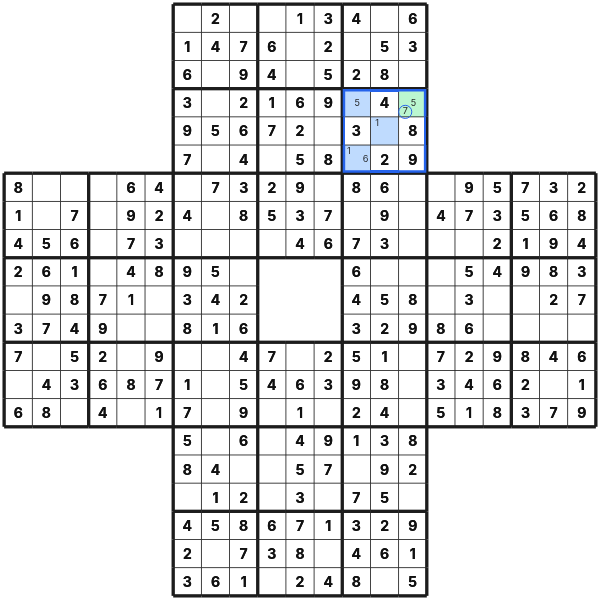 Hidden single in Sohei Sudoku