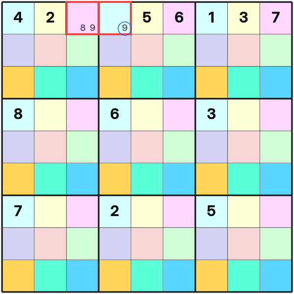 Extra unit starts a row cascade in Sudoku DG