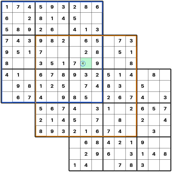 Solving a shared cell in Tripledoku