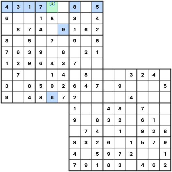 Single candidate in Twodoku