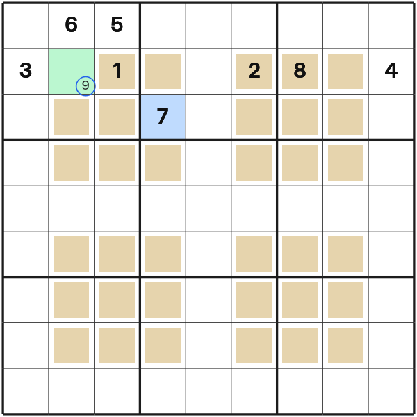 Extra unit forces a single in Windoku