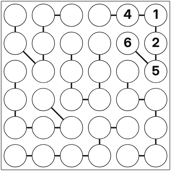 Chain Sudoku 6x6 tutorial diagram 1