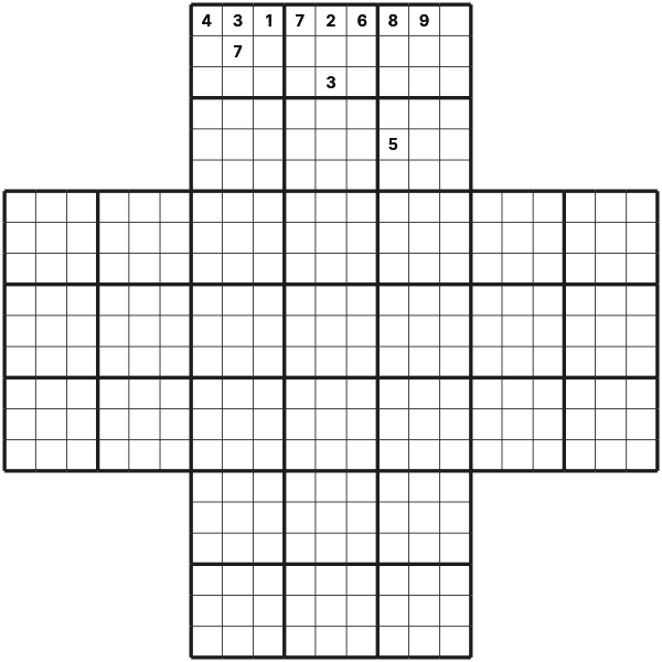 Cross Sudoku tutorial diagram 2