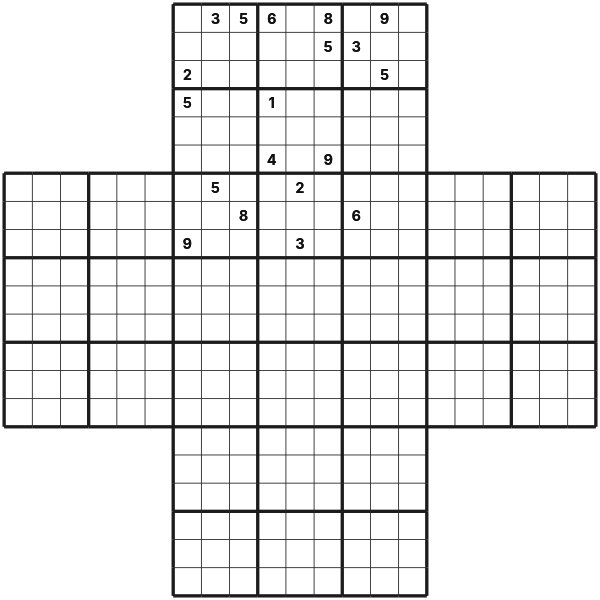 Cross Sudoku tutorial diagram 5