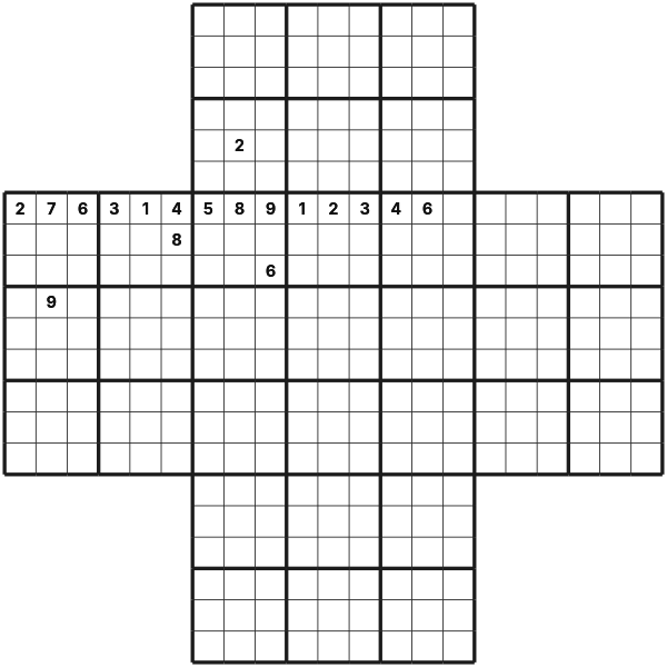 Cross Sudoku tutorial diagram 7