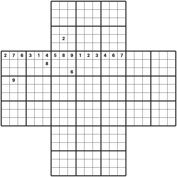 Cross Sudoku tutorial diagram 8