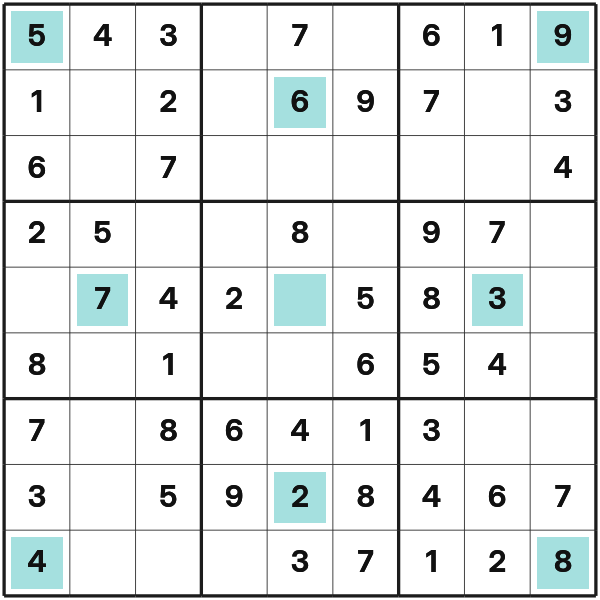 Girandola Sudoku tutorial diagram 2