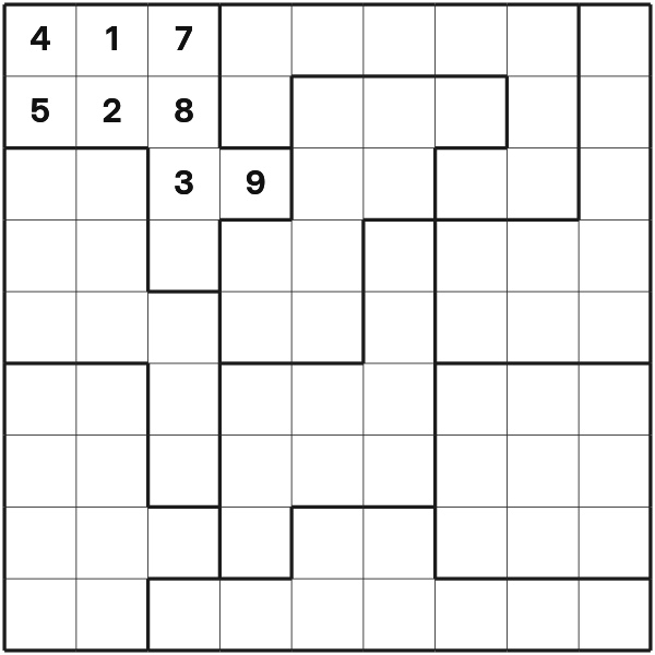 Jigsaw Sudoku tutorial diagram 1