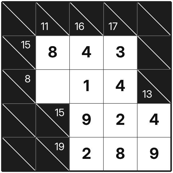 Kakuro tutorial diagram 14