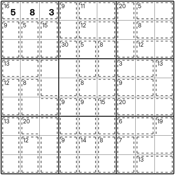 Killer Sudoku tutorial diagram 2