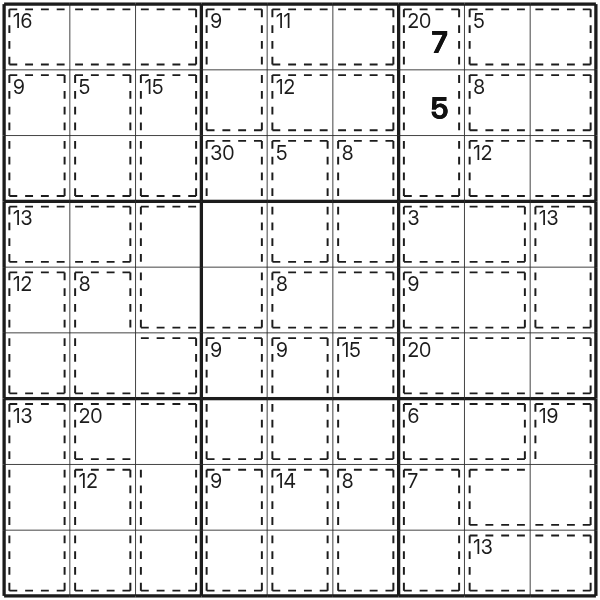 Killer Sudoku tutorial diagram 3
