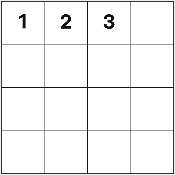Sudoku 4x4 tutorial diagram 2